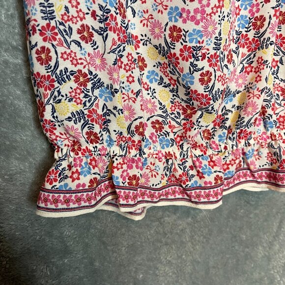 Women Colorful Girly Bloomcore Ditzy Floral Chiffon Flutter Sleeve Top XL* - Picture 4 of 13